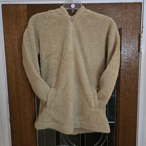 Koolaburra by UGG Cozy Fleece Sherpa 1/4 Zip Hoodie Pullover Beige Size XS